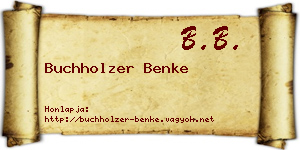 Buchholzer Benke névjegykártya